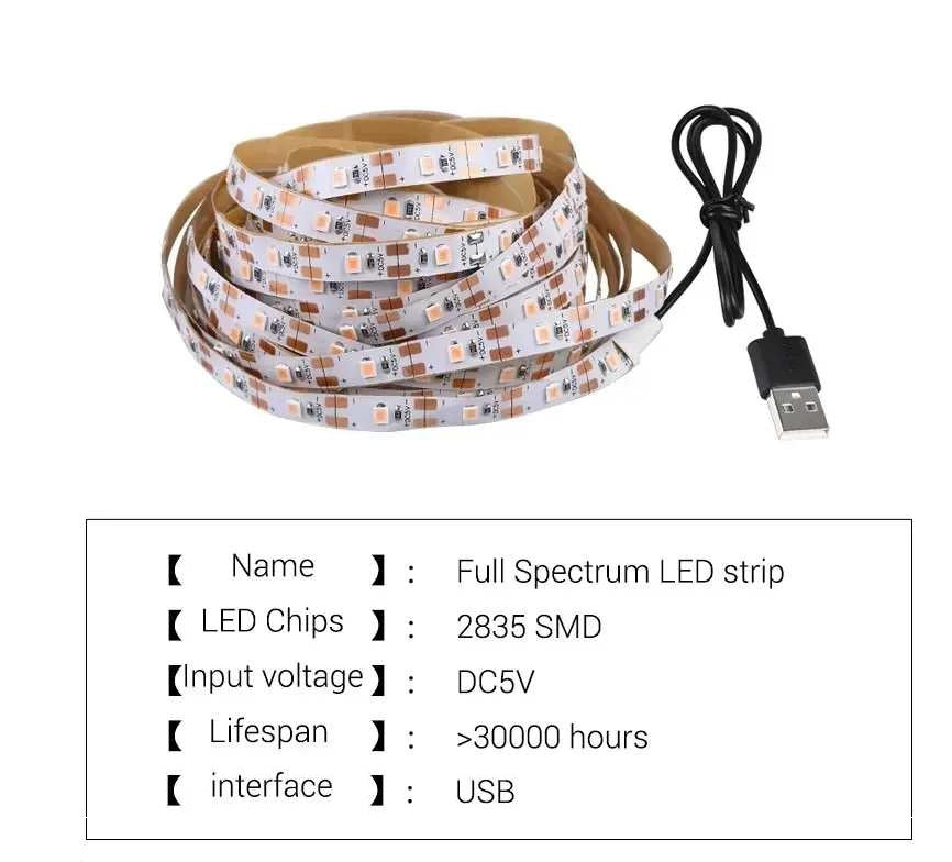 LED Växt strip Full spektrum 1m USB - Ledgends