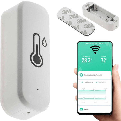 Smart WiFi Termometer och Fuktmätare för Hem och Kontor - Realtidsövervakning via Tuya App - Ledgends