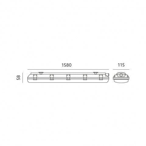 T8 armatur 2x150cm - Ledgends